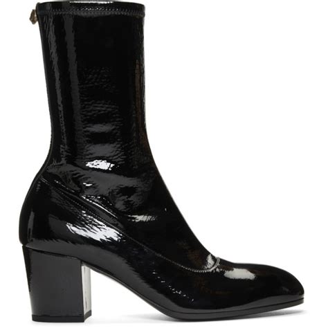 gucci printyl patent leather boots|Gucci patent loafers.